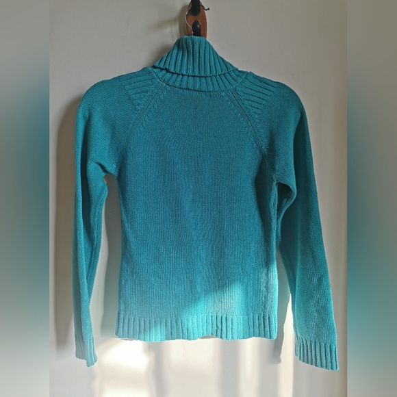 Vintage Ksimeroni Teal Knit Turtleneck - Picture 2 of 5